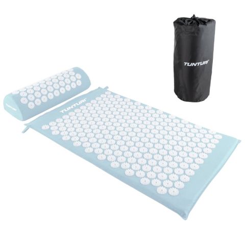 Tunturi Acupressure Mat And Pillow (Light Blue)