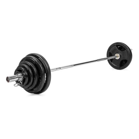 Rubber Weight Plate 82,5kg with Training Bar 15kg - SET